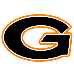 Gary ISD logo. Black, white and orange G.
