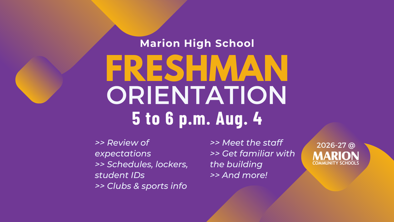promo graphic - MHS freshman orientation 2026-27