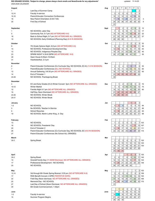 2025-2026 Academic Calendar Featured Photo