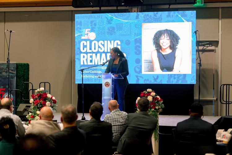 Memphis School of Excellence, Marketing & Outreach Specialist Taylor Gathings Giving Closing Remarks