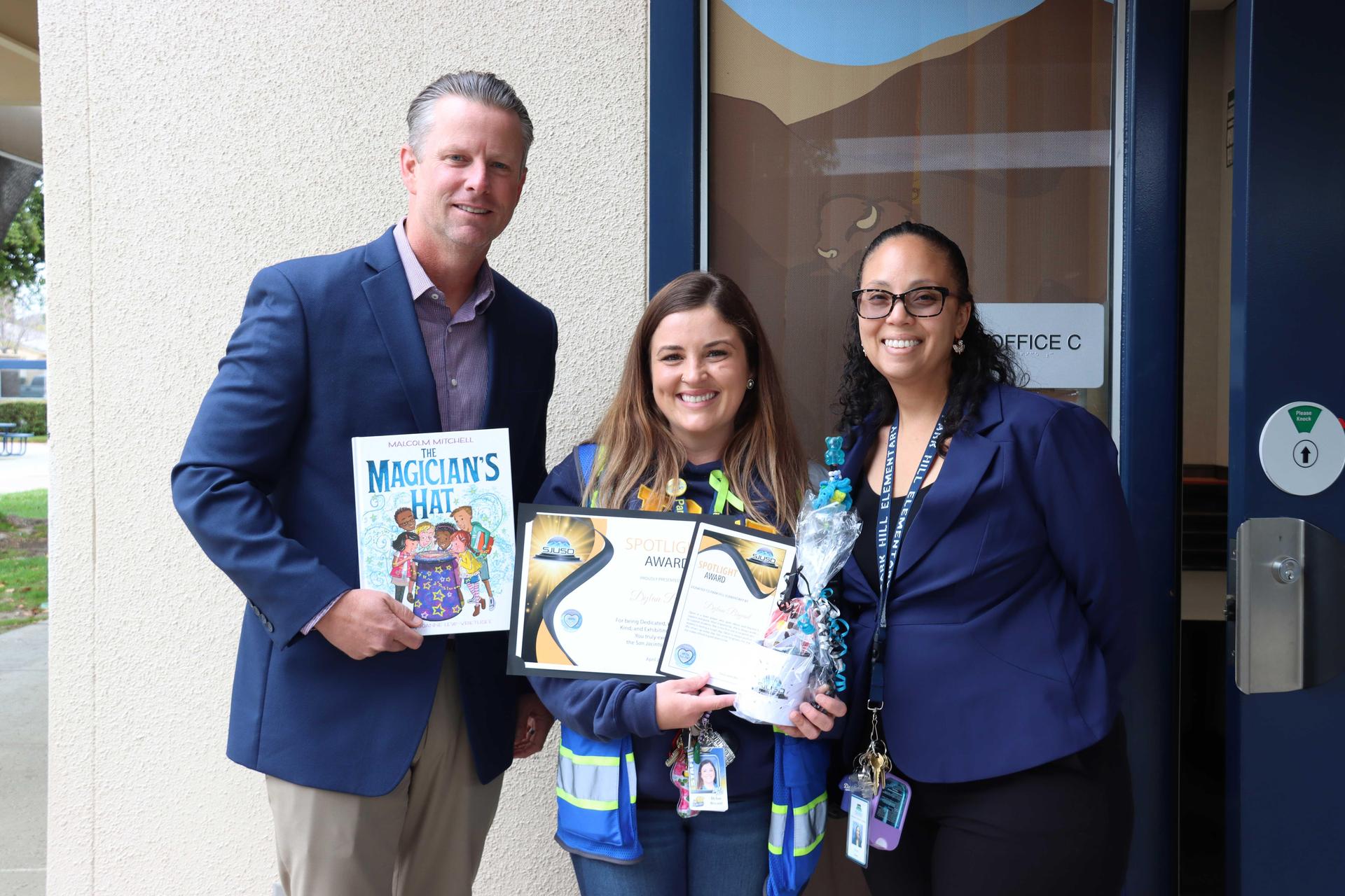 Dr. Pyle and Park Hill spotlight award recipient
