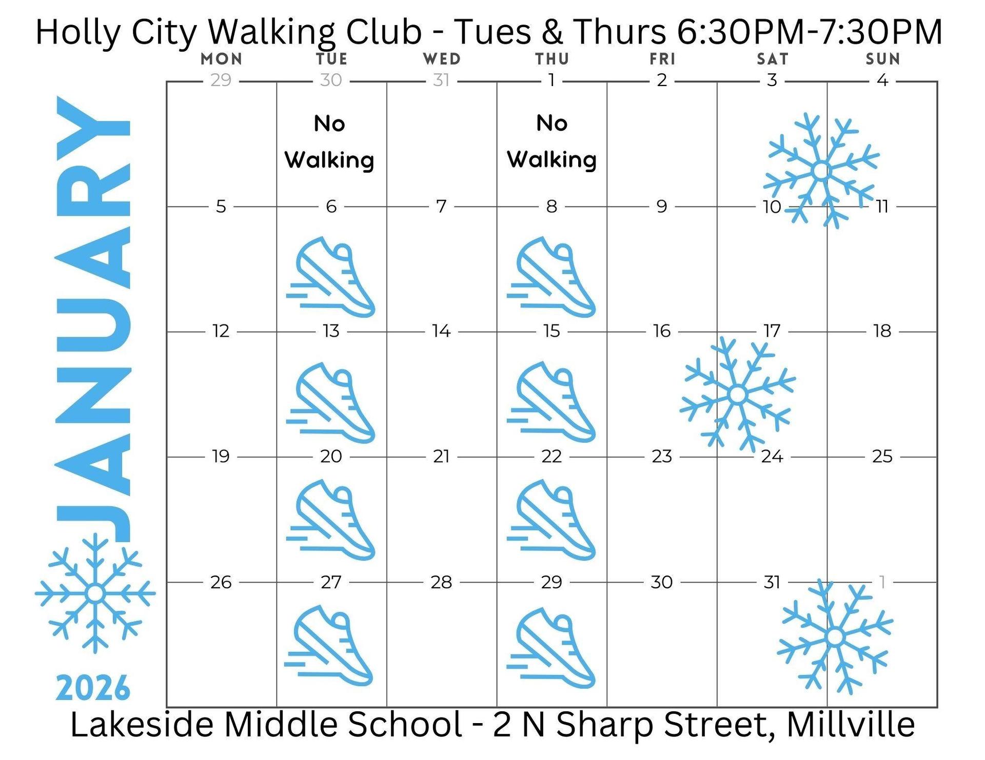 January Walking Schedule