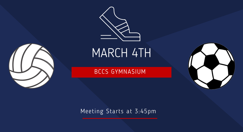 Information about spring sports meeting: volleyball, soccer ball, track