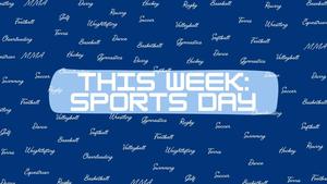 blue background with sport names written all over the background in white font color