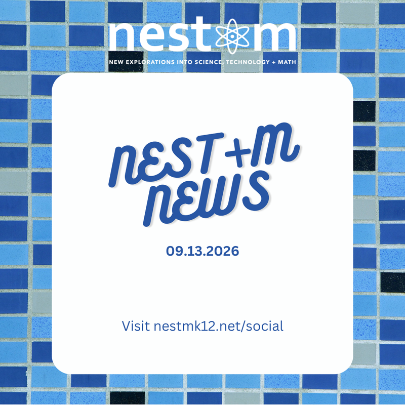 Image of mosaic tiles surrounding a white square with the words NEST+m News in the middle.