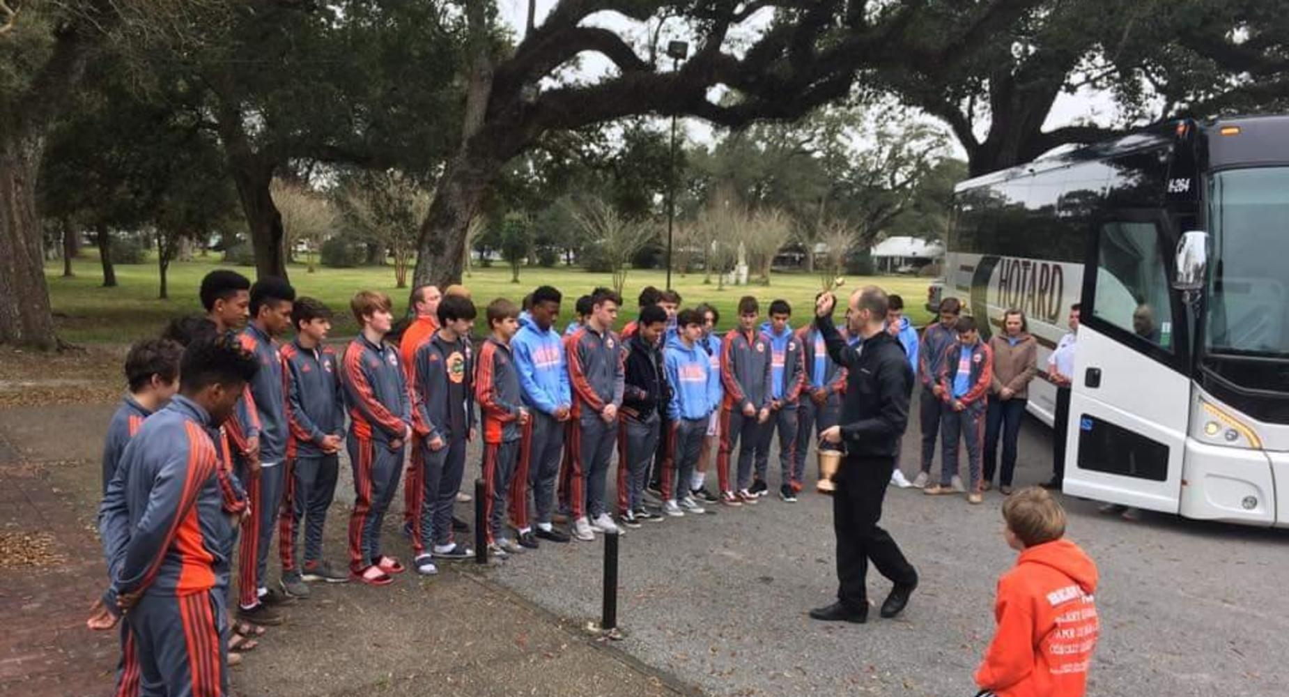 Boys Soccer Team departure to New Orleans to play Holy Cross in the Soccer Semifinal Game