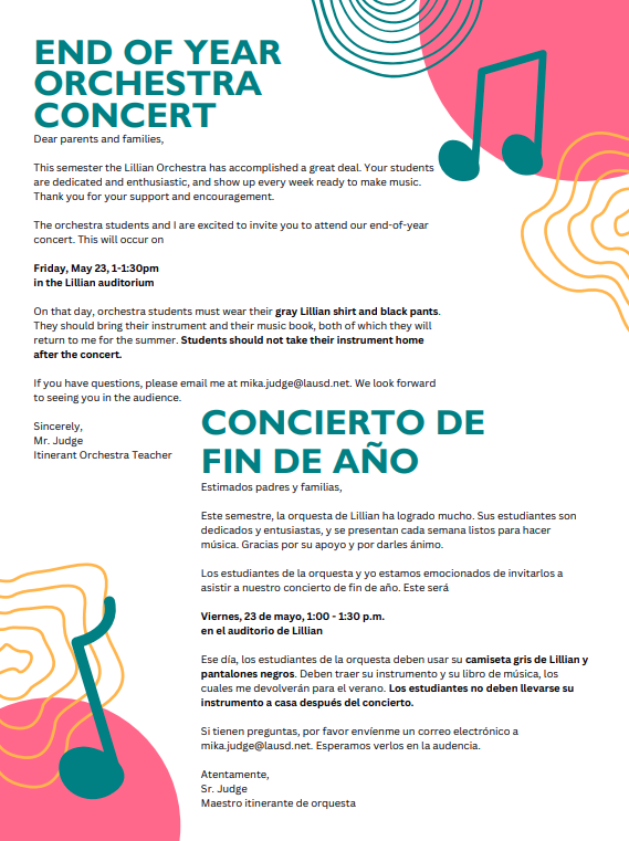 Orchestra Concert details