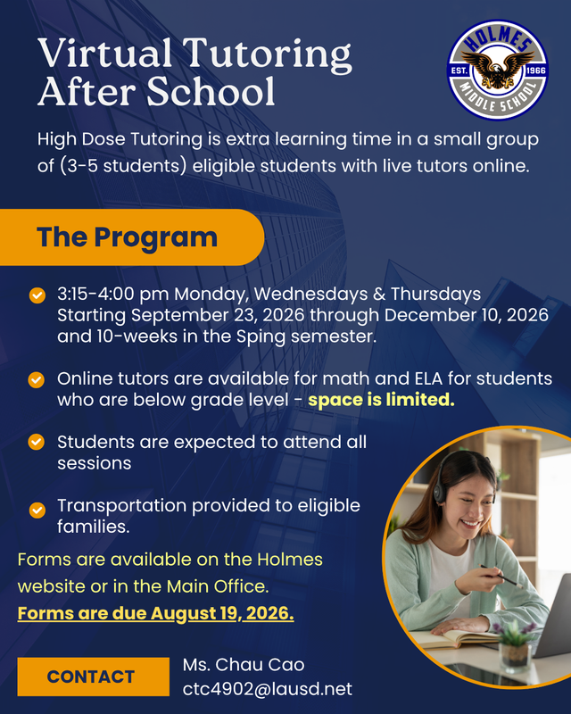Virtual Afterschool Tutoring for ELA and Math... Sign Up Now! Featured Photo