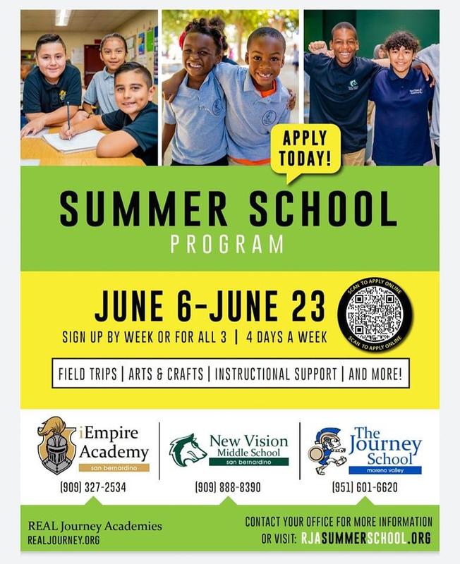 Summer School Program Flyer for 2022 Summer. Only at iEmpire, Journey and New Vision.