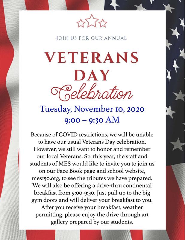 Veterans Day Celebration Tues. Nov. 10th 9-9:30am Featured Photo