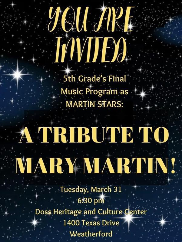 You are invited: 5th Grade's Final Music Program as Martin Stars! Featured Photo