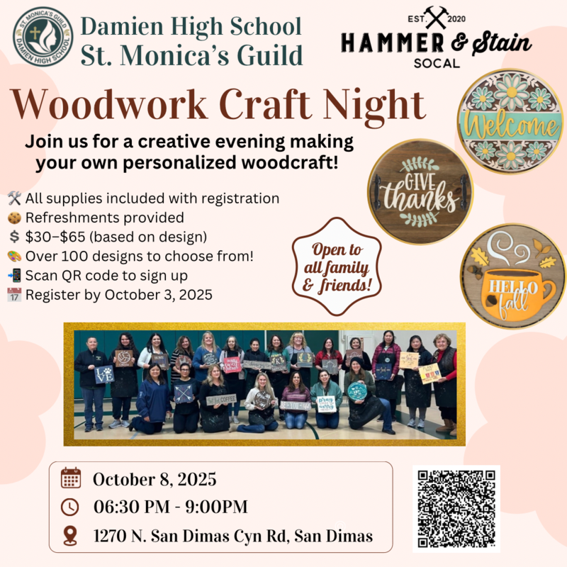 St. Monica's Guild is hosting Woodwork Craft Night!