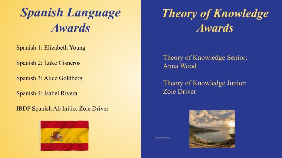 Spanish & Theory of Knowledge Awards
