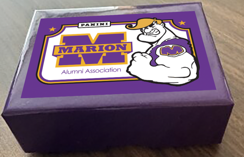 photo - A boxed set of limited-edition collectible cards featuring Giants basketball history sits ready for the fan giveaway set for Feb. 20, 2026. The first 2,500 Marion Giants fans who arrive at Bill Green Arena for the Marion Giants vs. Lebanon will get a free set, courtesy of Dr. Courtney Gorman, MHS Class of 1979, and Robert J. Hull, MHS Class of 1991, who is the CFO of Panini America, which created and produced the collectible sets. (Photo provided by Marion Community Schools)
