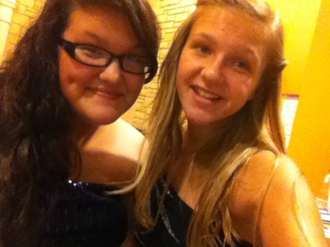 Diana and Erin in high school at Veritas