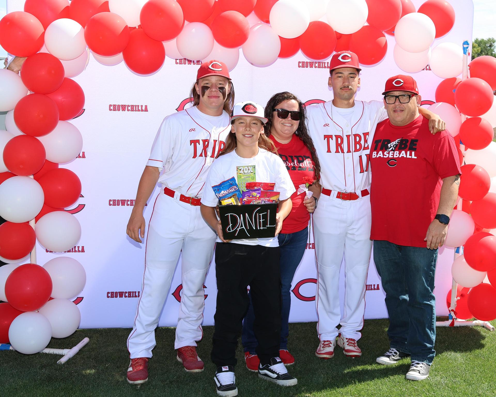 senior baseball players and their escorts