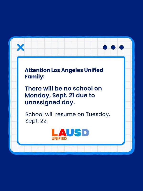 No School on September 21, 2026 Featured Photo