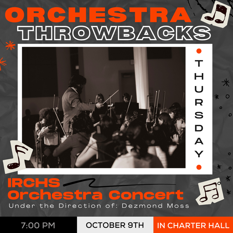 IRCHS Orchestra Throwbacks Concert Thursday, October 9th Featured Photo
