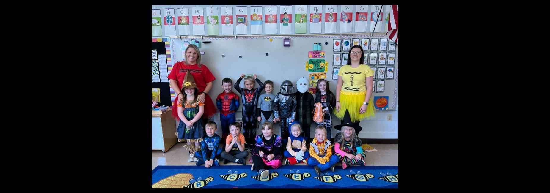 Saltville Elementary students dressed for Halloween