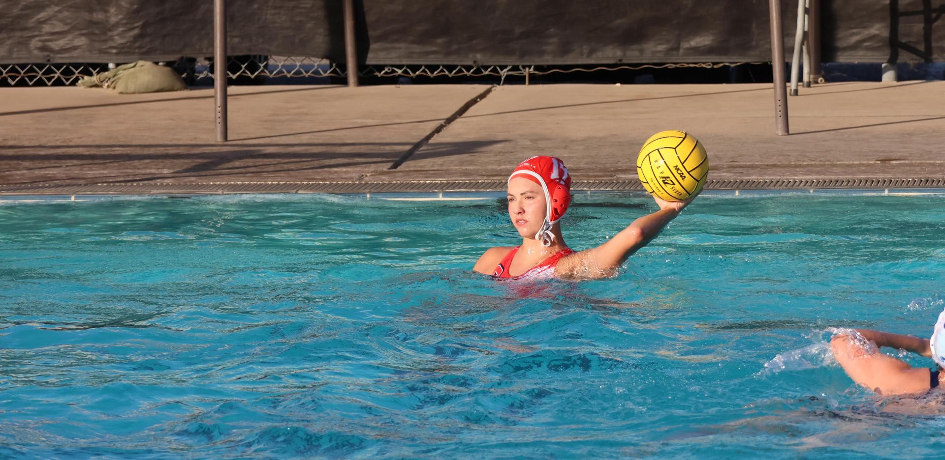 girls playing water polo against Sanger West
