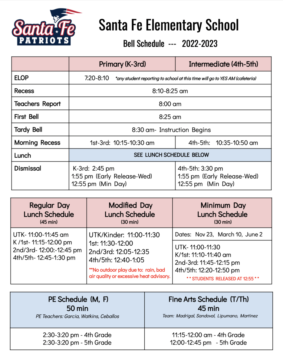 Bell Schedule 22-23