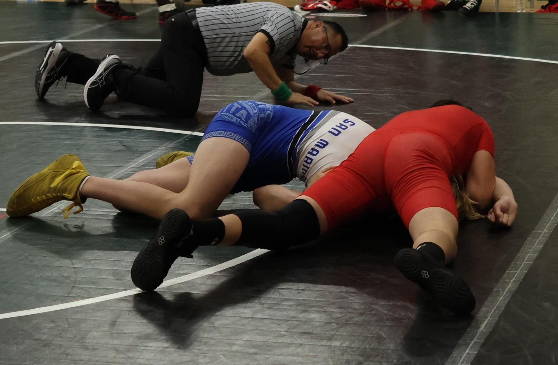 Boys wrestling in the Liberty Duals event 131