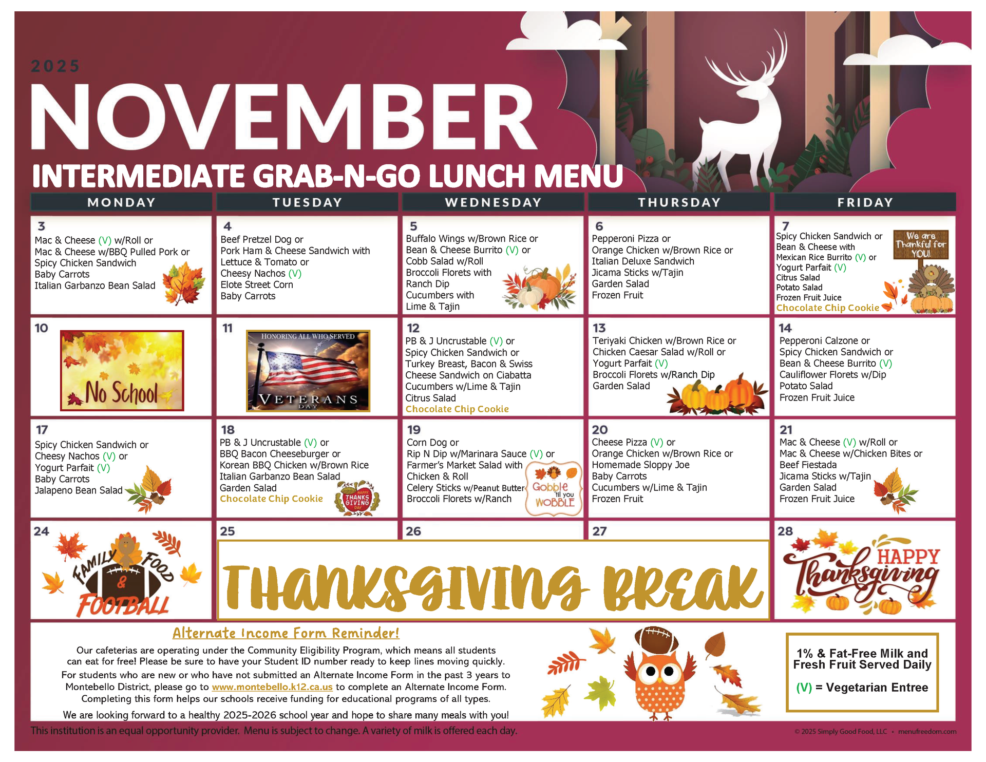 Intermediate Grab-N-Go Menu (click to view)