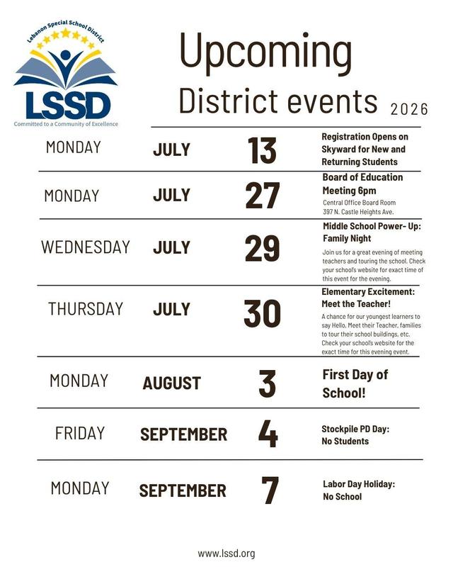 list of dates on flyer with upcoming events
