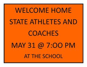 Welcome home to State B Track and Field Athletes