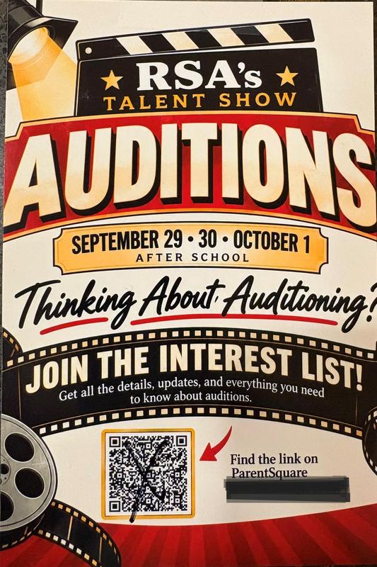 Talent Show Auditions Sept. 20th - 30th after school