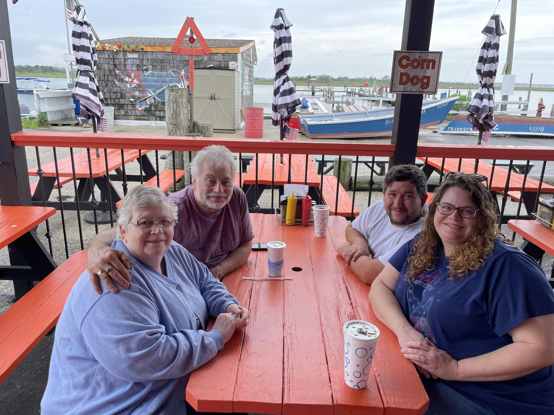 Lunch at the Jersey Shore with my parents and my fiancée!