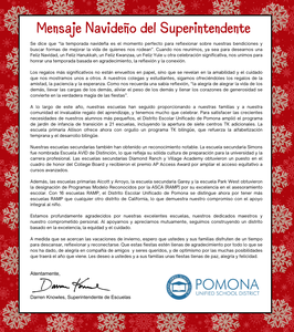 Superintendente de Escuelas - Spanish