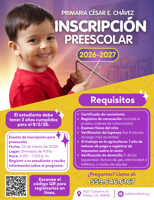 Preschool Enrollment for the 2026-2027 School Year!