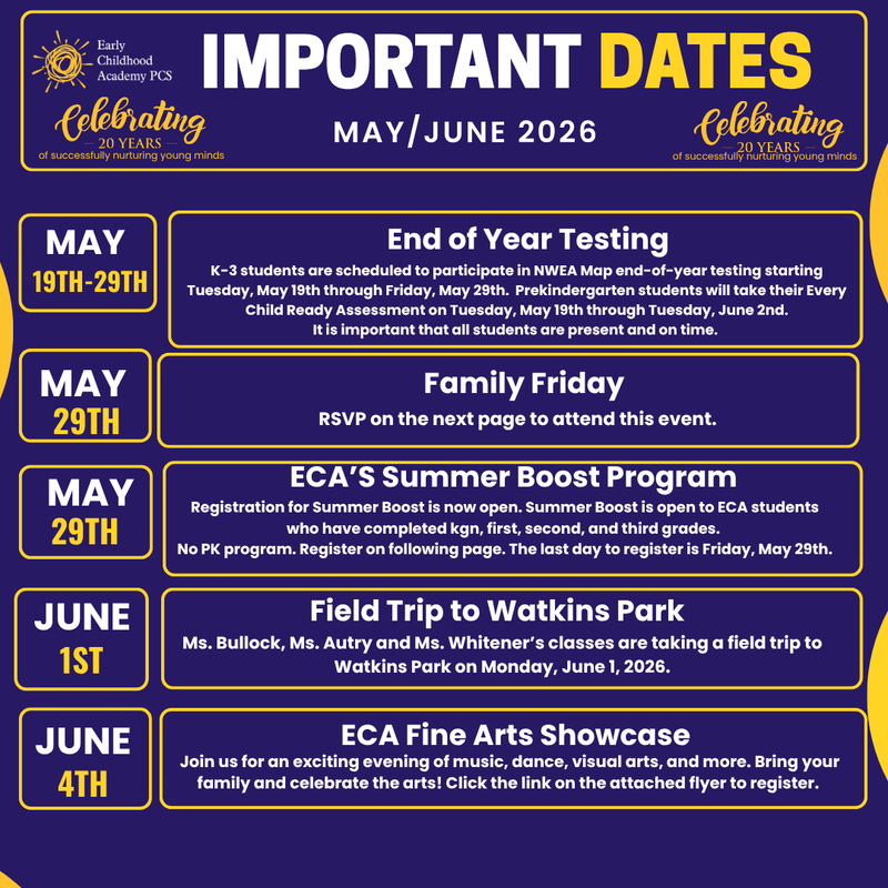 Important Dates and Events