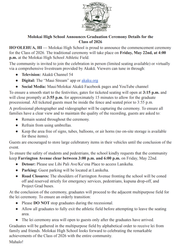 Graduation Press Release