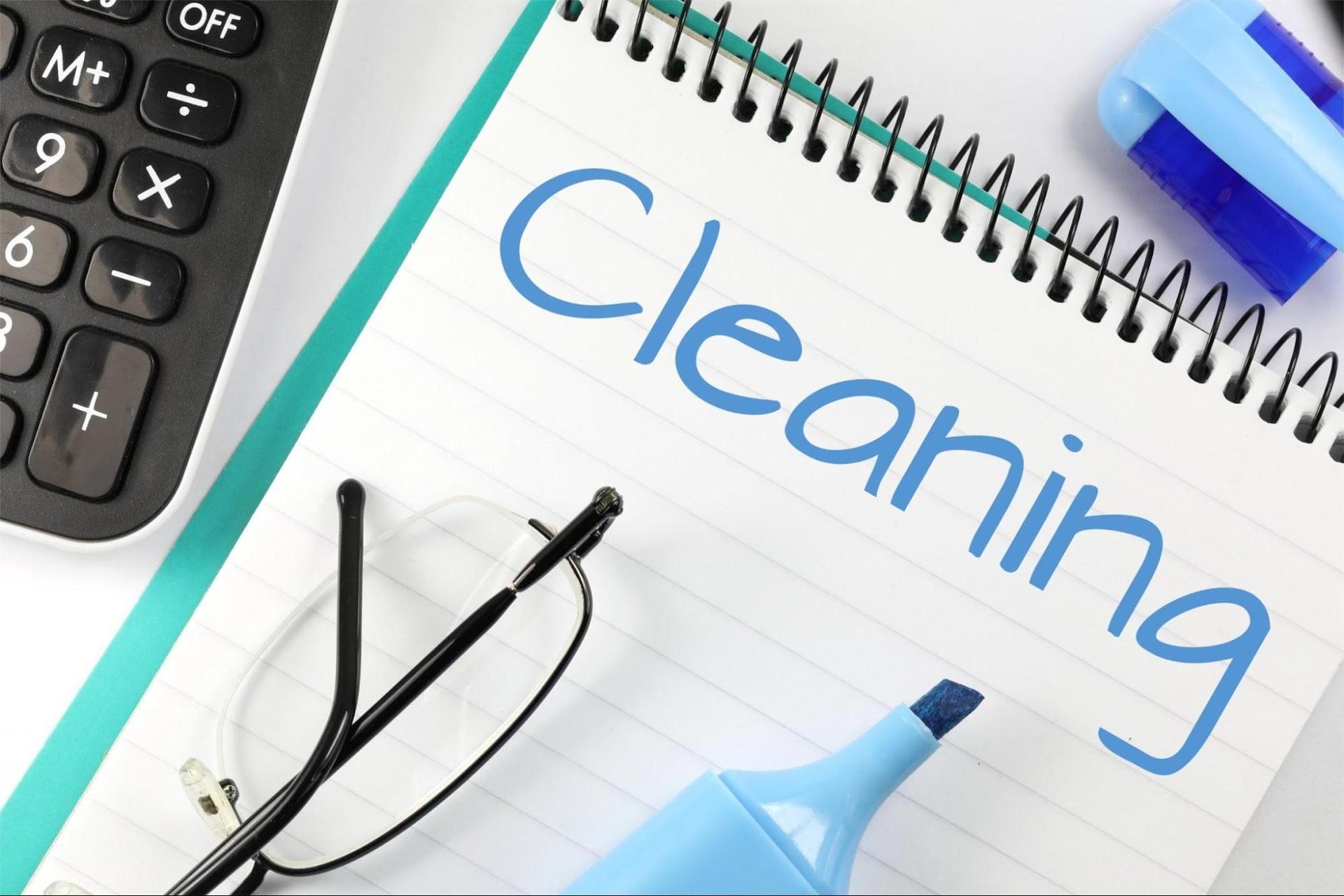 cleaning written on clipboard