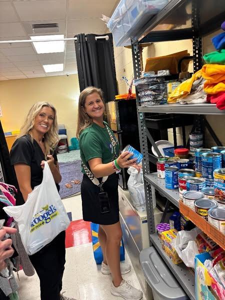 The Pass Christian Rotary started a food collection led by Krista Hunter. John and Nicole Stegall and delivered the food to Mrs. Farrell, following the Rotary meeting on September 25th.
