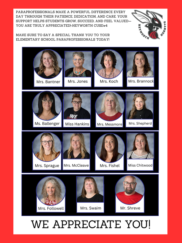 Thank You Heyworth Elementary School Paraprofessionals! Featured Photo