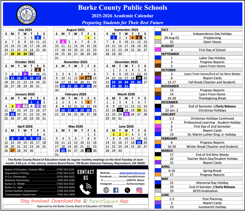 25-26 School Calendar