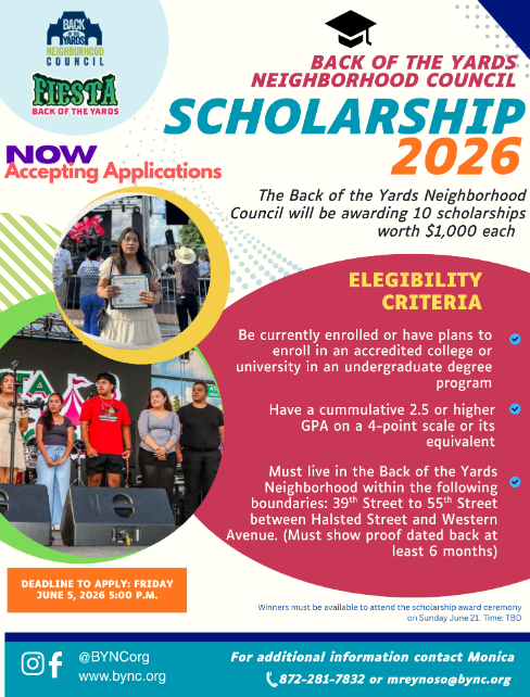 Back of the Yards Neighborhood Council 2026 Scholarship Featured Photo
