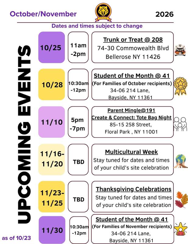upcoming events