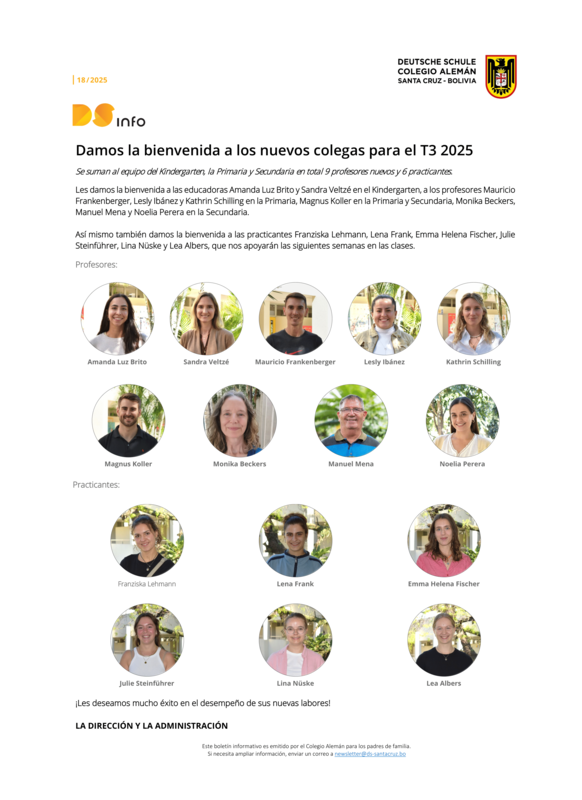 DS-info #18 - 2025: Damos la bienvenida a los nuevos colegas para el T3 2025