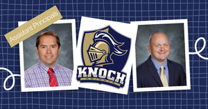 school photos of two male assistant principals with knoch logo