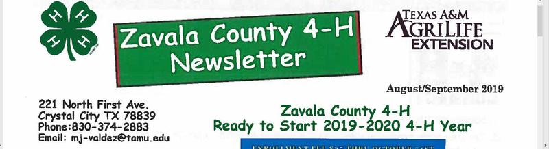 Zavala County 4-H Newsletter Featured Photo