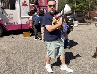 Mr. Polcari with the Ice Cream Truck
