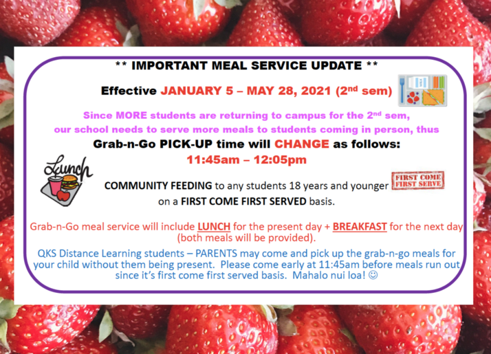 Meal Service Update