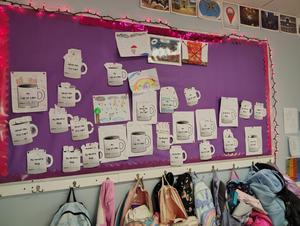 The cups of calm on display