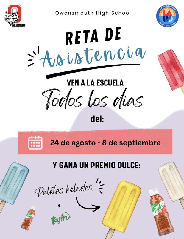 Attendance Challenge August Flier Spanish