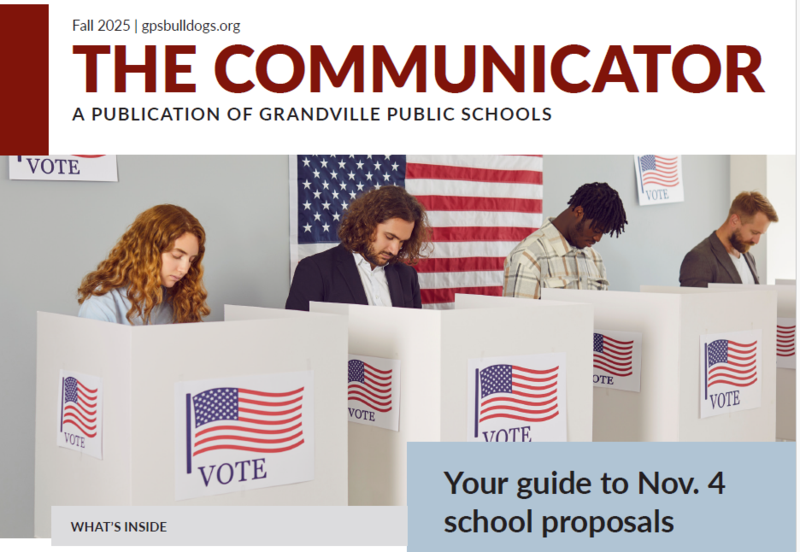 cover of The Communicator showing four people voting