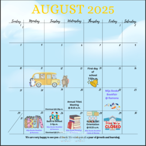 August Calendar English